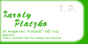 karoly platzko business card